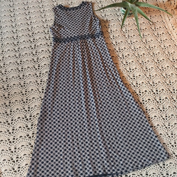 Lands' End Blue and White Maxi Dress - Size 18 - Picture 4 of 5